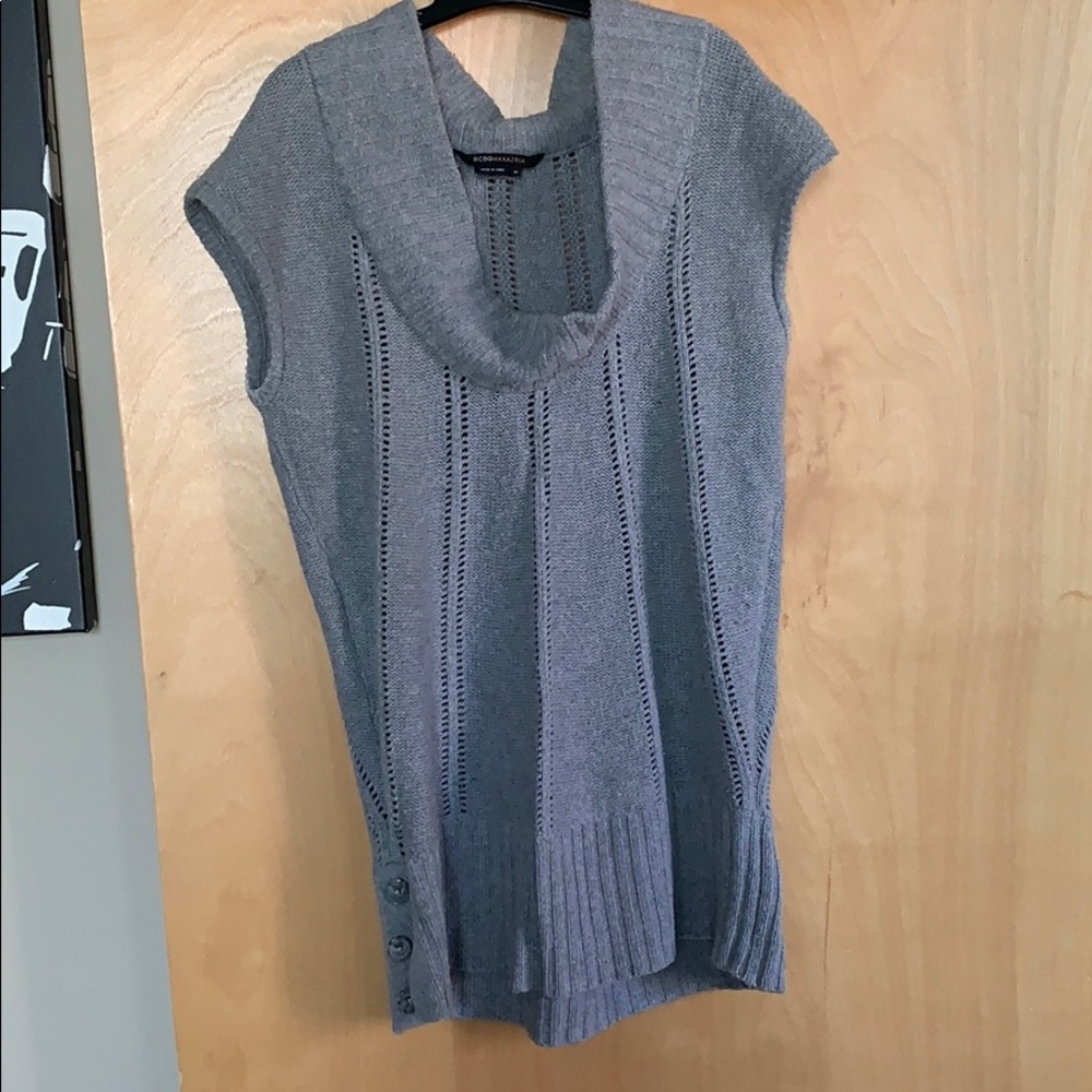 BCBG capped sleeve long sweater